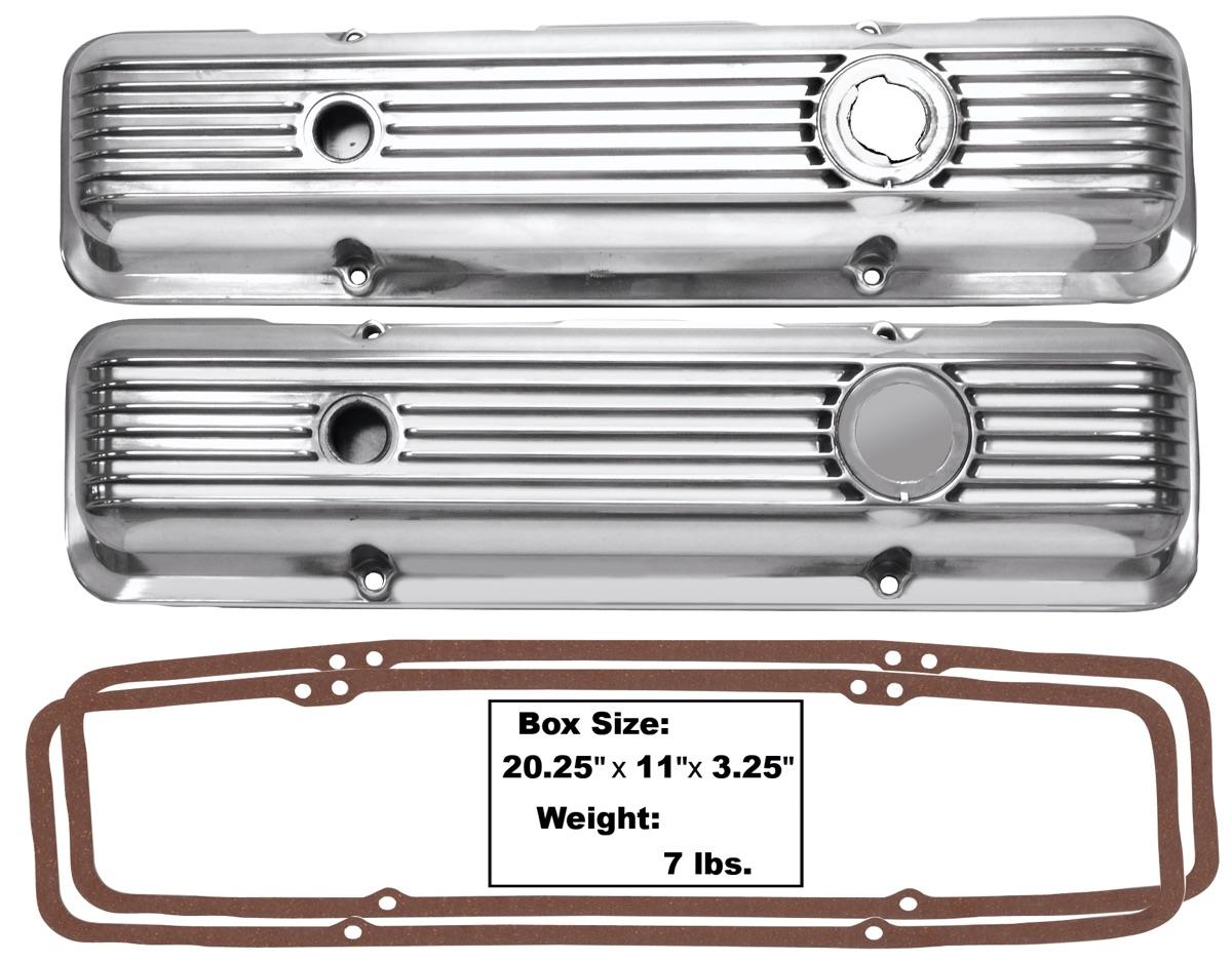 1967-82 Camaro / Chevelle / Nova Valve Covers Polished Aluminum