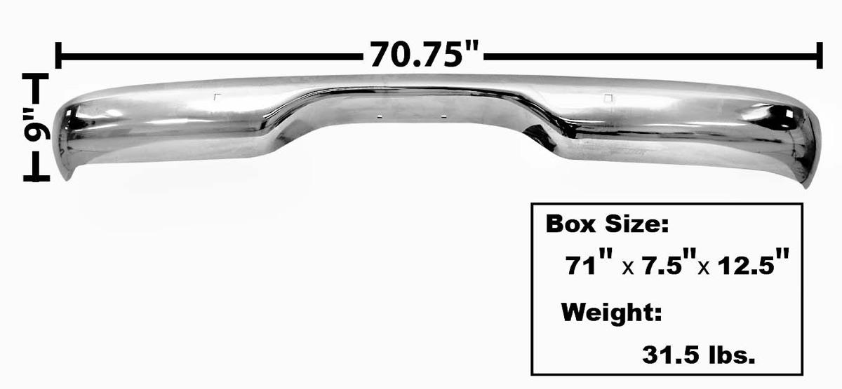 1960-66 Chevrolet Truck / GMC Bumper Rear Chrome Stepside