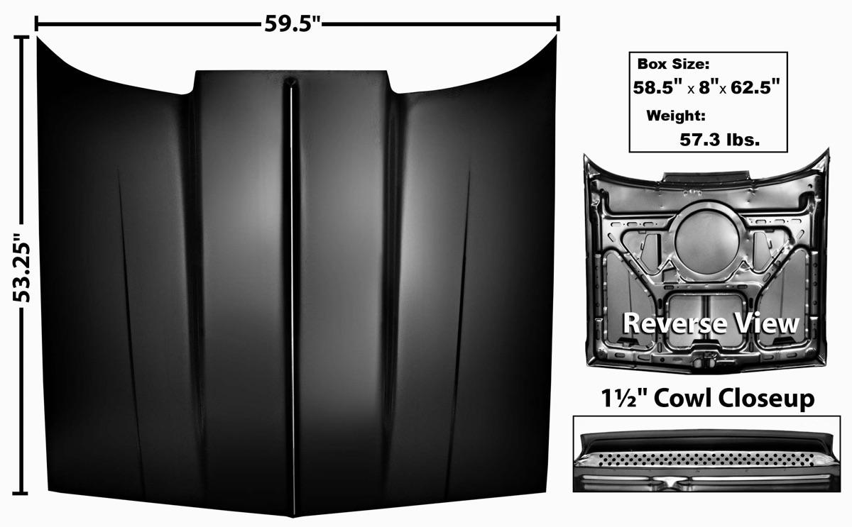 1978-87 El Camino / Malibu Hood 2 Cowl Induction