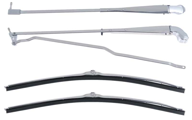 1970-81 Camaro Wiper Arm and Blade Set  with Recessed Wipers   Pair  Stainless Steel