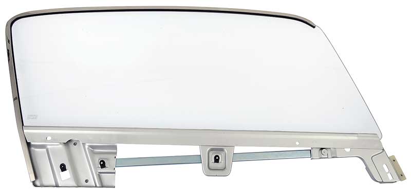 1967-68 Mustang Fastback Door Glass Assembly Clear Glass Passenger Side