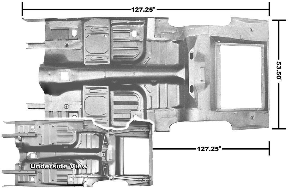 1965-68 Ford Mustang Floor/trunk Pan Coupe/Fastback