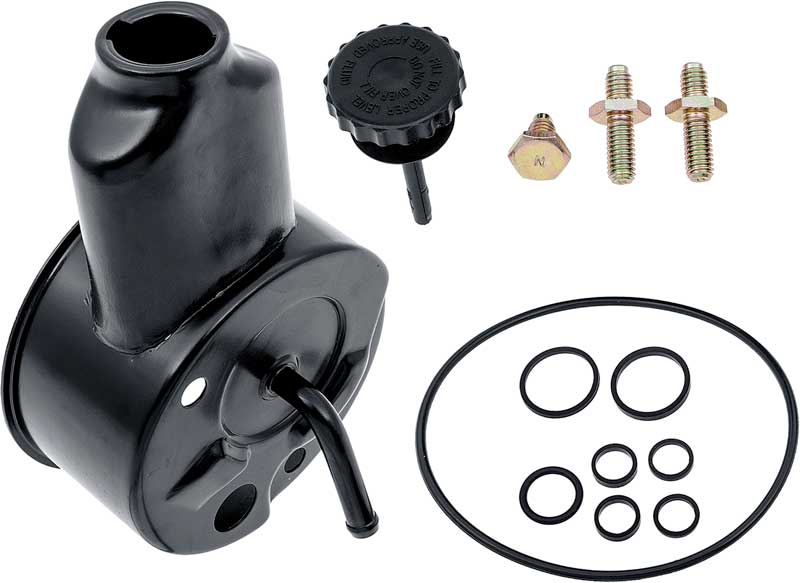 1963-66 Corvette, 67-68 Camaro, 1968 Nova Power Steering Reservoir Small Block V8 Black Powder Coat
