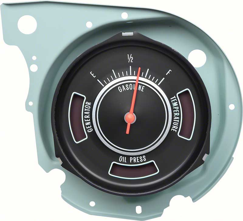 1969 Chevelle, El Camino In Dash Fuel Gauge with Warning Lights