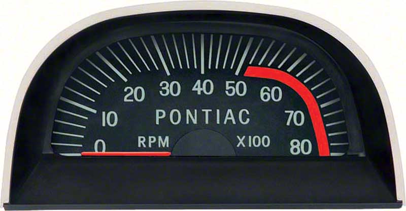 1967 Pontiac Firebird Hood Tachometer 5200 Red Line V8 Point Ignition GM Licensed