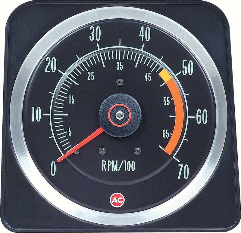 1969 Camaro Tachometer SS-350 5000 Red Line 5" x 7" GM Licensed