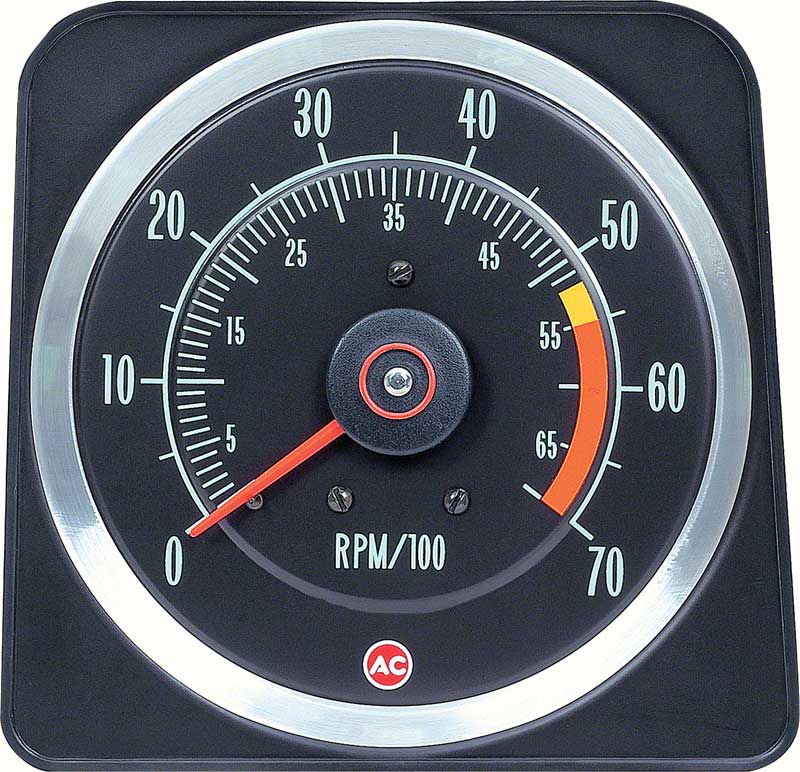 1969 Camaro Tachometer 5500 Red Line 396/325 HP, 396/350 HP 5500 x 7000 GM Licensed