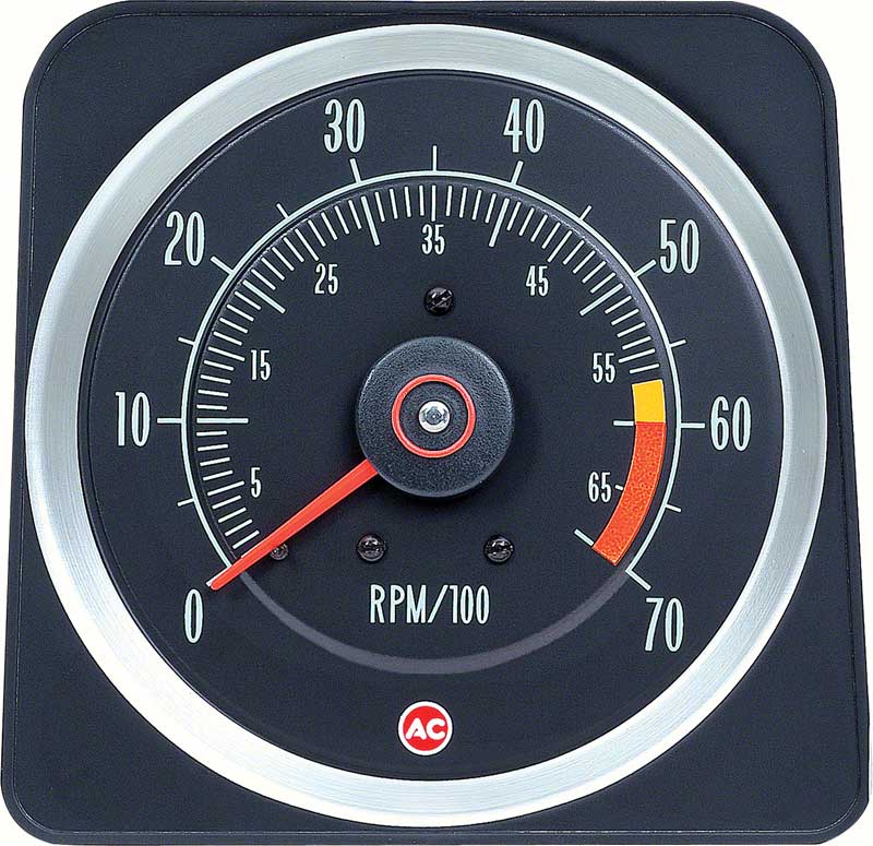 1969 Camaro Tachometer  6000 Red Line  396/375HP, 427 6" x 7" GM Licensed