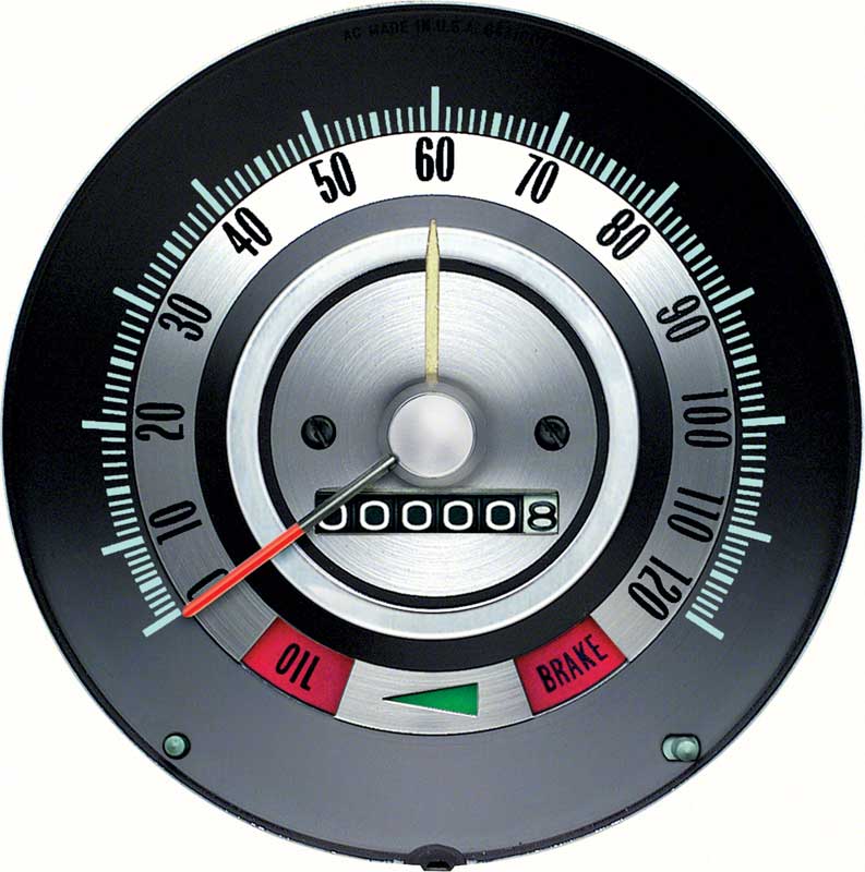 1968 Camaro Speedometer 120 MPH with Speed Warning