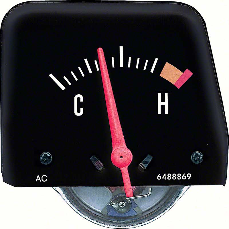 1968-74 Chevy II, Nova Console Temperature Gauge Black Face GM Licensed