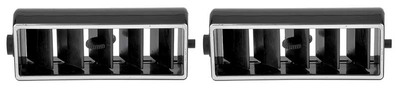 1969-82 Chevrolet Center AC Dash Vent Deflector Black with Chrome Trim Pair Various Models
