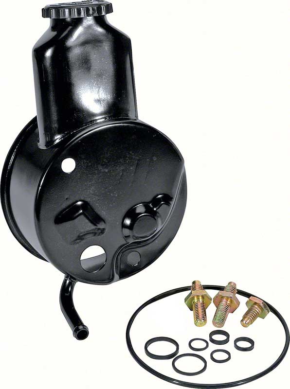 1969 Chevrolet Power Steering Reservoir Big Block with Long Water Pump Black Powder Coated