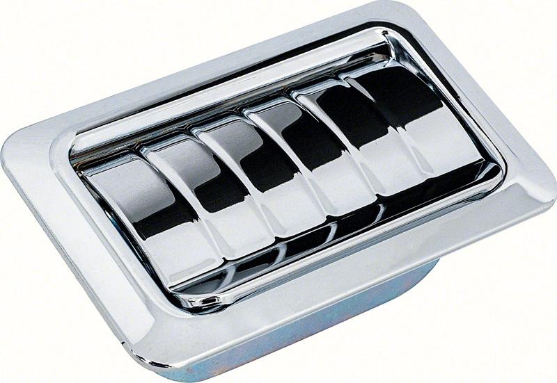 1967-76 GM Rear Quarter Ash Tray Assembly with Ribbed Lid Chrome Various Models Each