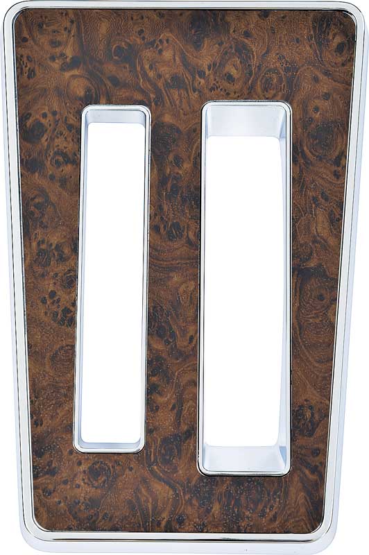 1969 Firebird Console Shift Plate with Powerglide Auto Trans Burlwood
