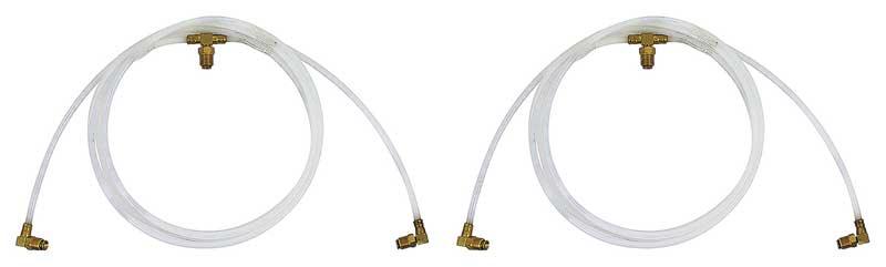 1960-72 GM, Chrysler, Ford Convertible Top Hydraulic Hose Set with Power Top White Hose O.L.114" Center to End 57-1/4"