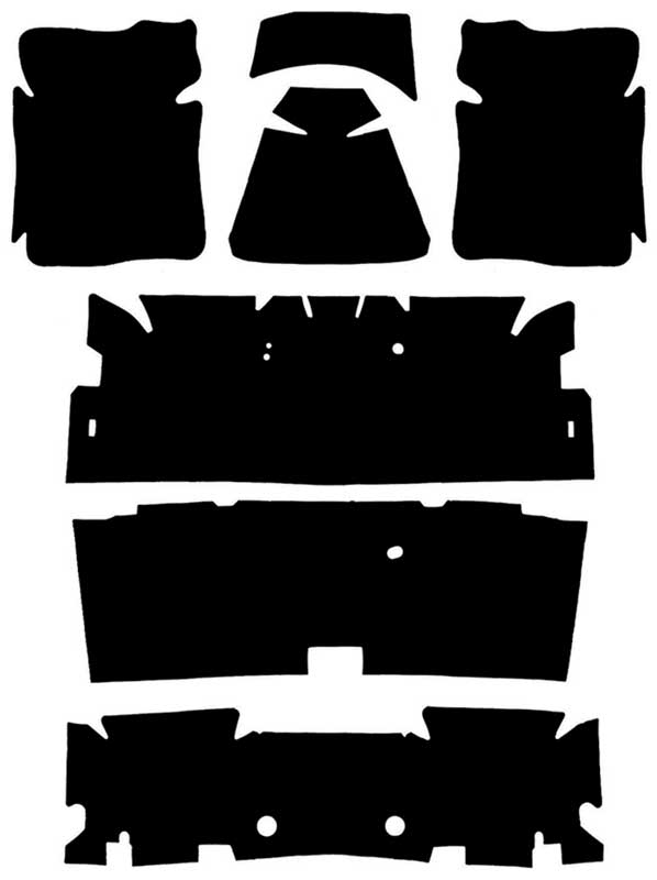 1970-81 Camaro, Firebird Carpet Underlay Sound Deadener 7 Piece Set