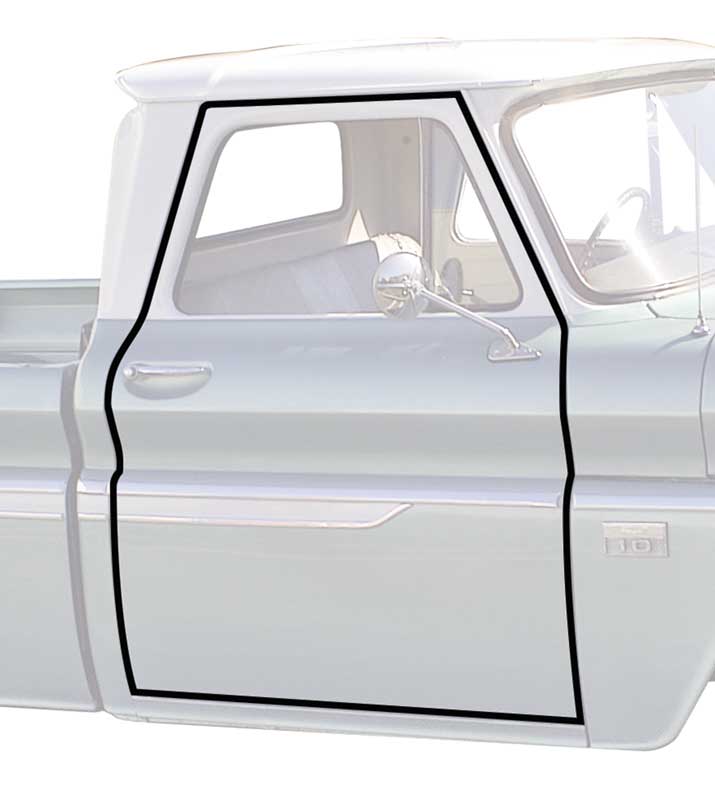 1960-66 Chevy, GMC Pickup, Suburban Door Frame Weatherstrips, Push-On, Pair