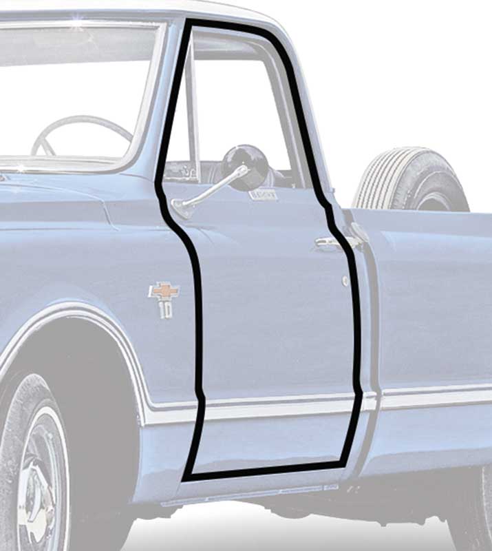 1967-72 Chevrolet, GMC Pickup, Suburban Door Frame Weatherstrip, Push-On RH and LH Pair