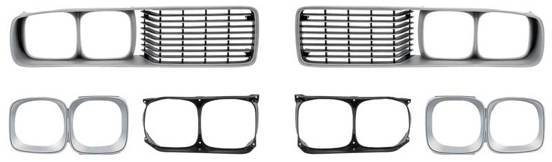 1973-74 Dodge Charger Grill Set  Silver