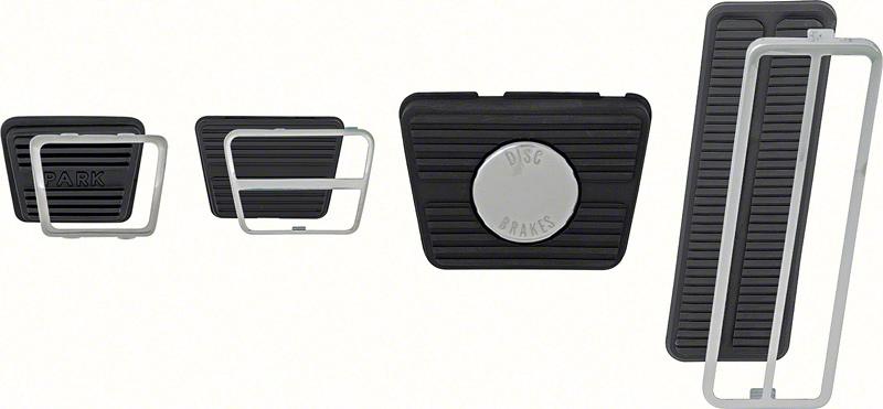 1967-68 Camaro / Firebird Pedal Pad Kit - Disc Brakes - Manual Trans - 8 piece