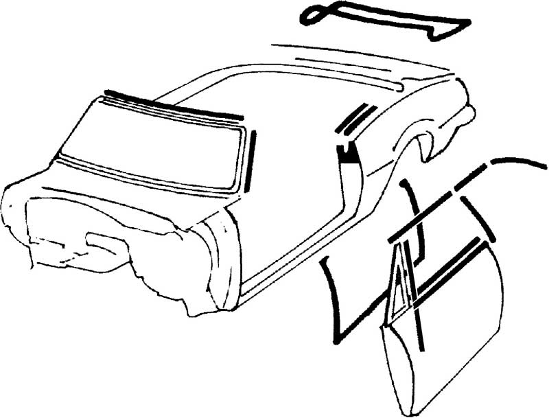 1968 Camaro Convertible Deluxe Interior & Outer Door Molding Weatherstrip Kit w/OEM Style Felts