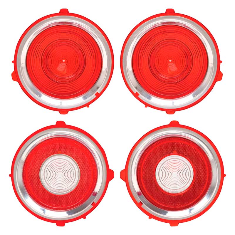 1970-71 Camaro Standard Tail Lamp/Back Up Lens Kit without Chrome Trim Ring (1st Design)