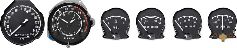 1968-70 Mopar B-Body Rallye Gauge Set With Tachometer/Clock Combo