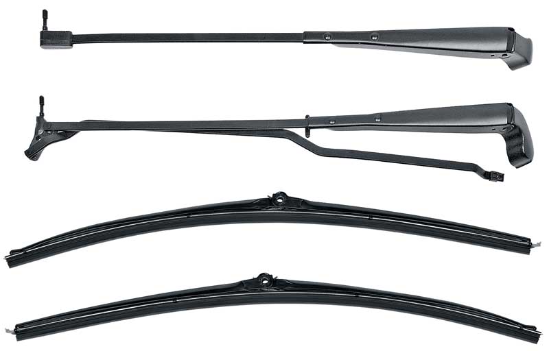 1970-81 Wiper Arm and Blade Set - Recessed Wipers -  Black