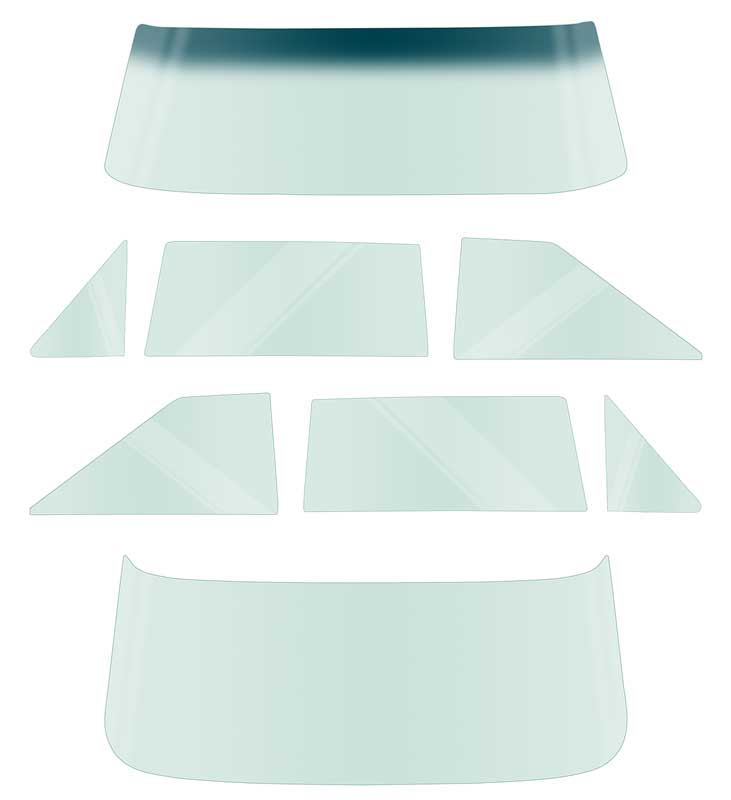 1962-65 Chevy II / Nova 2 Door Hardtop Glass Set (8 Piece) Tinted