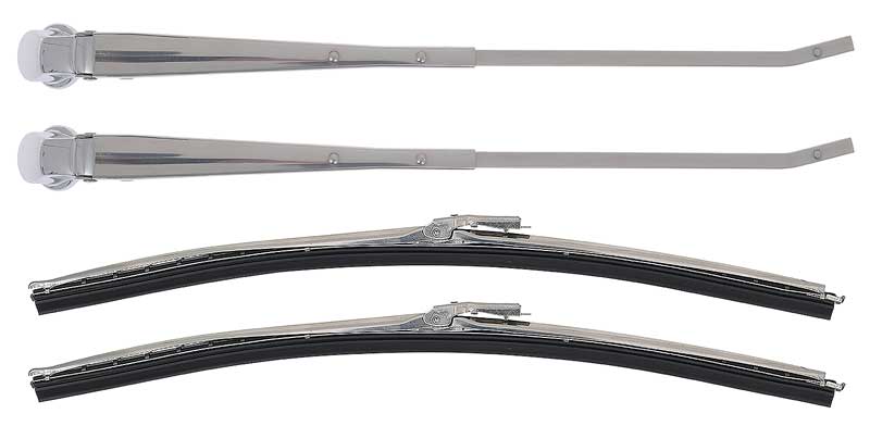 Windshield Wiper Arm And Blade Set 14" Stainless Steel Arms 15" Trico Style Blades