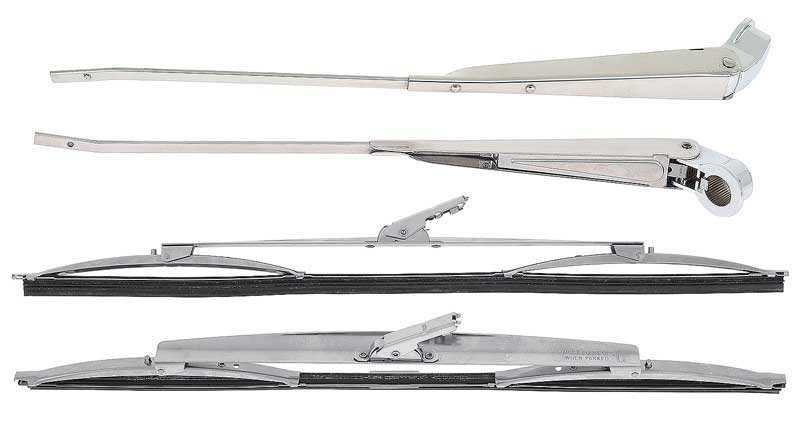 1968-79 Nova/X-Body Wiper Arm And Blade Set Stainless Steel 16" Aero Style