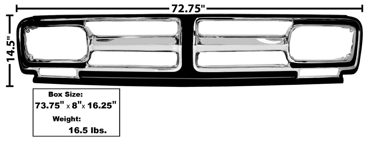 1971-72 Chevrolet Truck Grille Chrome GMC
