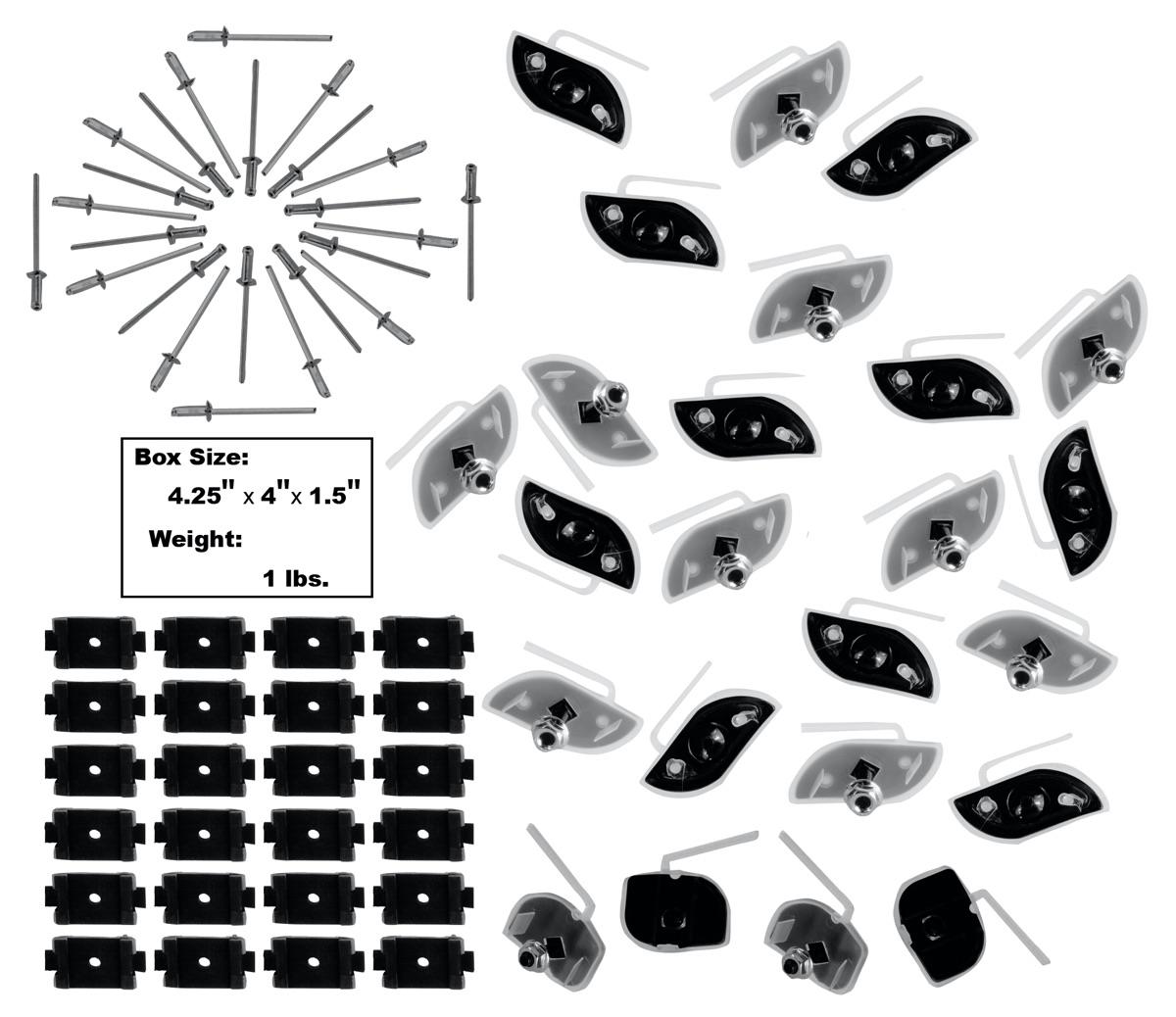 1966-77 Ford Bronco Molding Clips Set 48pc Kit