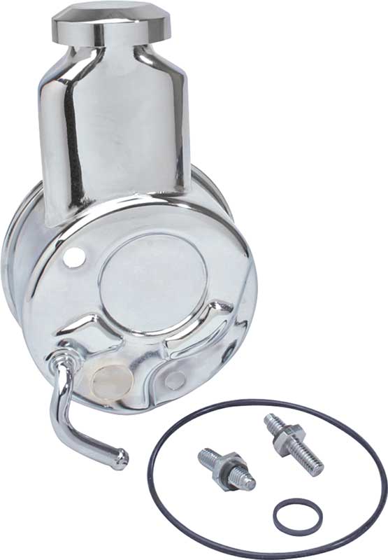 1969 Power Steering Reservoir Small Block Long Water Pump Chrome