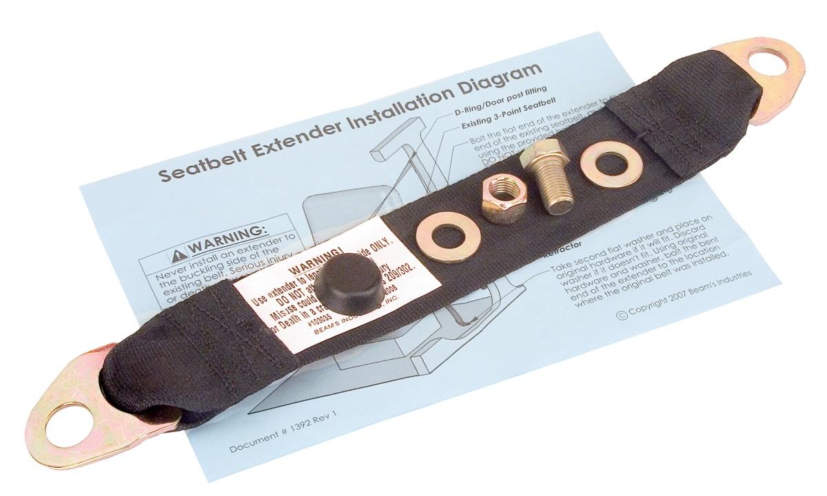 1967-68 Chevrolet Truck / Mopar Seat Belt Extender Kit Black