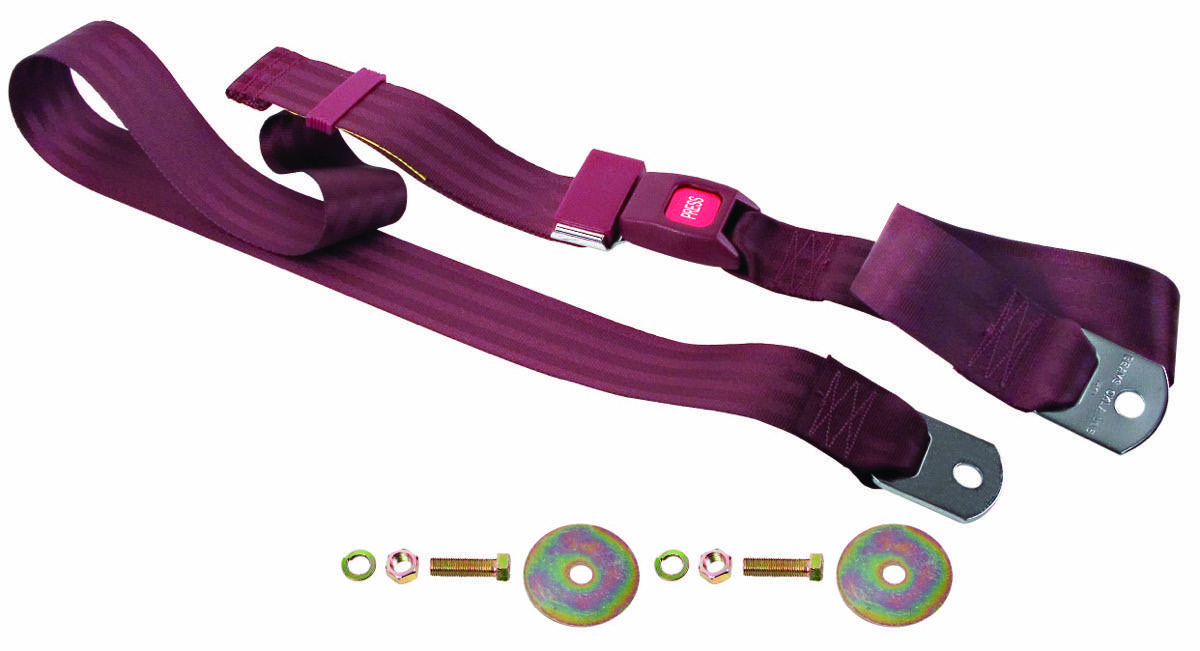 1967-74 Camaro / Chevelle / Chevrolet Truck / El Camino / Firebird / GTO / Impala / Monte Carlo / Mopar / Mustang / Nova Seat Belt Maroon