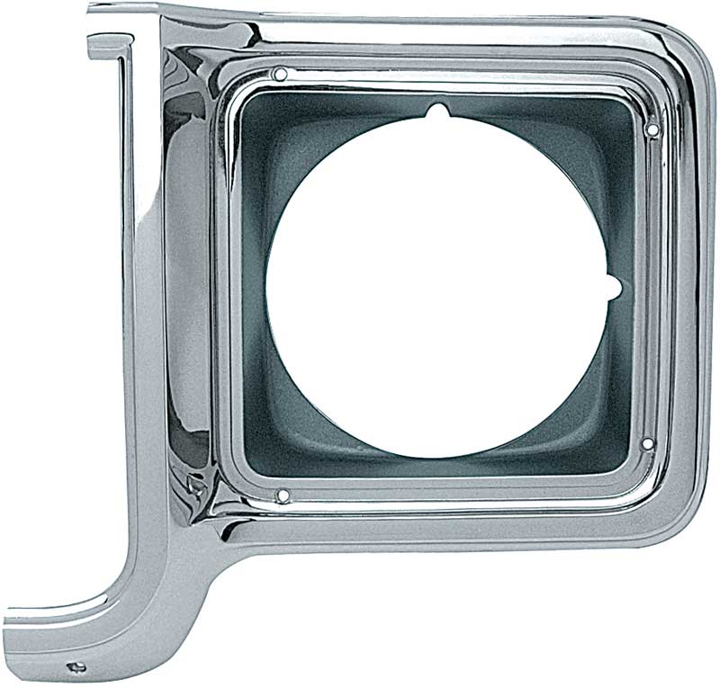 1973-78 Chevrolet/GMC Pickup Blazer Jimmy Suburban Headlamp Bezel Chrome and Dark Argent Silver LH