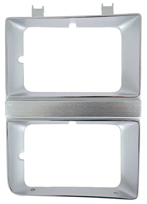 1981-82 Chevrolet GMC Pickup Blazer Jimmy Suburban Headlamp Bezel Dual Headlamp Chrome and Argent Silver RH, Passenger Side
