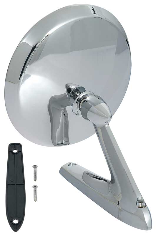 1960-66 Ford/Mercury, 1966-67 Bronco Outer Door Mirror Round Head With Hardware LH Or RH