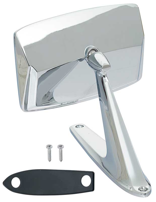 1967-71 Fairlane, Falcon, Ranchero, Torino, 1967-68 Ford Mustang Outer Door Mirror Rectangle Head With Hardware LH Or RH
