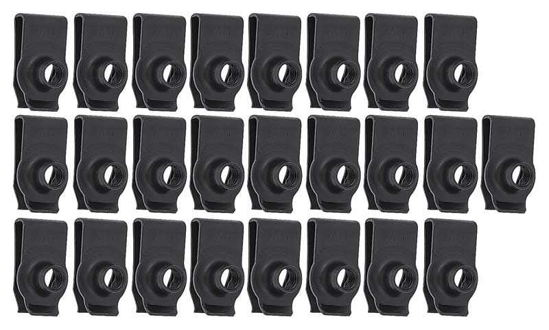 U-Nut Set M6 - 1.0 Panel Range.030" to.160" Black Phosphate 25 Piece Set