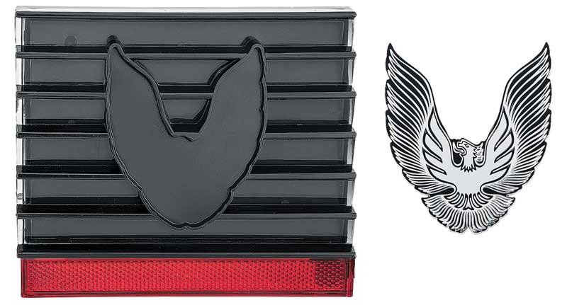 1979-81 Firebird, Trans Am Fuel Door Cover with "Bird" Emblem Smoke Lens with Silver Bird