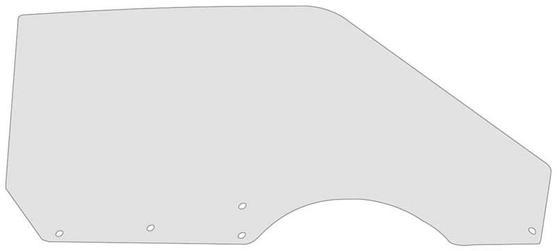1969-70 Mustang, Cougar Door Glass Clear Coupe, Convertible Bolt-In Style Passenger Side