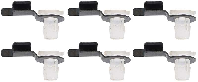 1964-66 Mustang, 66-67 Bronco Door Latch Rod Retainer OE Style Metal Clip 6 Piece Set