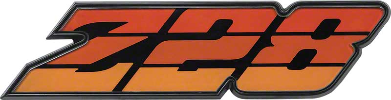 1980-81 Camaro Z28 Grill Emblem  Tri-Color Orange