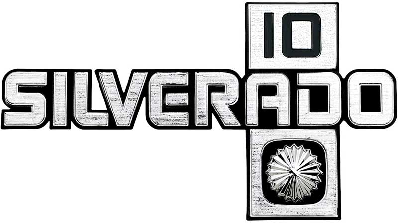1981-87 Chevy Blazer, Pickup, Suburban "SILVERADO 10" Front Fender Emblem  Each GM Licensed