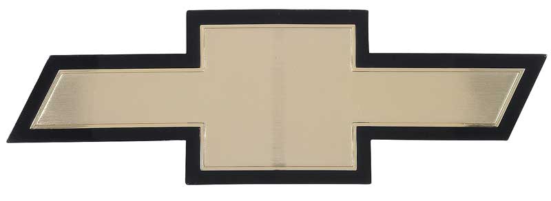 1983-91 Chevrolet Truck/Van Grill Emblem Bow Tie Gold Anodized Brushed Finish Black Border