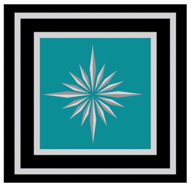 1964-67 GM Seat Belt Emblem Set Starburst Standard Aqua Pair