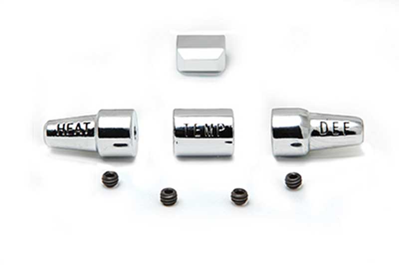 1964-66 Mustang Heater Control Knob Set - Chrome