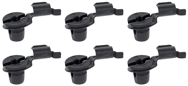 1967-73 Mustang, Cougar, Bronco Door Latch Rod Retainer Clip Set  OE Style Metal  6 piece Set